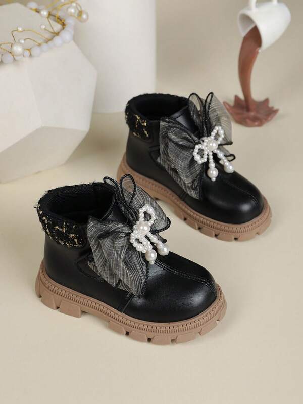 Girls' Soft & Comfortable Short Boots, Princess Style Children Boots, Fashionable Kids Boots