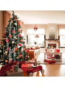 1 buc decorațiuni de Crăciun cu ciucuri argintii, pandantiv pentru ciucuri, decorațiuni de cadouri de sărbători DIY - ornamente reflectorizante din plastic pentru brad de Crăciun, decorațiuni pentru ferestre și scări de sărbători, accesorii pentru sărbători interioare, Revelion și petreceri de ziua de naștere