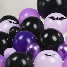 Purple And Black Balloon Garland Kit, 141 Pieces With Star Mylar Balloons For Gothic Themed Parties, For TV Show Fans, Party Decorations