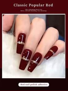 XEIJAYI 1瓶15毫升复古红色纯凝胶指甲油，半永久可卸UV/LED美甲凝胶。 - 紅色 - 查看 7