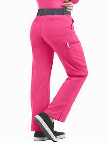 cimmuovere 女士撞色弹力裤，舒适裤子，纯色简约多口袋裤