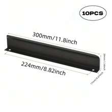 5 paquetes de tiradores de borde de dedo negro para gabinetes, armarios, cajones, manijas de gabinete de cocina, tiradores ocultos de aluminio moderno mate negro para puertas de armario