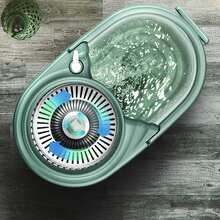 Spin Mop Complete System - Bucket With Wringer & 2 Extra Microfiber Mops (Ideal For Floor Cleaning) - 綠色 - 查看 7
