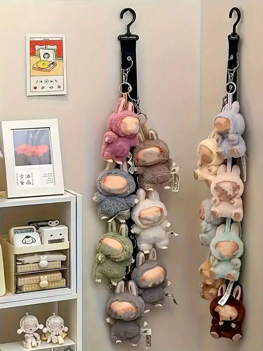 1pc Multifunctional Trapezoid Display Stand & Hanging Rope, Suitable For Dolls, Adjustable Height, Used For Organizing And Displaying Dolls, Ideal For Doll Collection And Display. Can Store Hats, Scarves And Other Items. - Multicolor - View 1