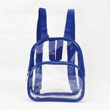 1 robuster, transparenter PVC Mehrzweck-Rucksack, Reise-/Wanderrucksack, Sport-/Freizeittasche, Perspektivrucksack, PVC-Rucksack mit verstellbarem Gurt, wasserdichte klare Umhängetasche, lässiger Stil für Outdoor-Sport und Reisekomfort