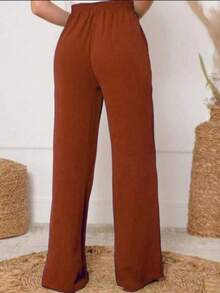 Women Pants - 駝色 - 查看 3