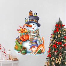 Cartoon Weihnachtsmann Wandaufkleber, geeignet für Weihnachtstür Aufkleber, Schlafzimmer, Wohnzimmer, Arbeitszimmer, Weihnachtsbaum Dekorationsaufkleber, selbstklebende Wandaufkleber, Feste, Partys, Atmosphäre, Dekoration