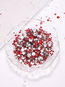 2MM-6MM, 5 Sizes Mix, 2000pcs/Pack, Non-HotFix, Multi Colors, Glue On Round Flatback Crystal Rhinestones Gems Jewelry Beads DIY Diamond Design Accessories Glitter Decal Decorations For Phone Cover,Clothes,Bag,Shoes, Handicraft Products.