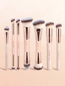 MAANGE 2/5/7件套专业化妆刷套装，包含粉底刷和遮瑕刷，采用柔软纤维材质，便携易用，是旅行化妆的理想之选。套装包含多种化妆刷，是化妆工具的完美组合，也是馈赠佳品。 - 杏色 - 查看 15