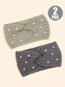 1/2/3PCS Winter Faux Pearls Headbands For Women Cold Weather - Knit Wide Women Ear Warmer Headband Thick Earmuffs For Women & Girls - Gifts & Stocking Stuffers Hair Accessories Workout Hair Bands Yoga Sweatband Autumn Winter Head Scarf Fall Head Band For Vacation Outfits Woman Women Bandana Soft Headwrap - Multicolor - View 20