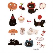 Ins韩版简约可爱黑猫气球果冻贴纸果冻浮雕DIY贴纸适用于日记本手机壳剪贴簿 - 彩色 - 查看 12