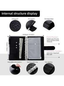 A6拉链式现金信封活页夹，用于预算和储蓄，带现金信封的预算计划本，适合储蓄挑战 - 粉色 - 查看 5