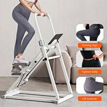 Vertical Climbing Machine, New Version Of Home Fitness Stair Step Machine, Sliding Machine Suitable For Full-Body Exercise, Compact And Foldable Climbing Machine, With Adjustable Stride, Handle And Pedal, Suitable As A Family Gift - trắng - Xem 2