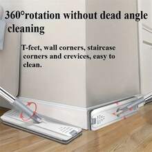 1 Set Mop Bucket Cleaning Kit, Includes Mop And Bucket With Replaceable Mop Pads, Self-Cleaning Mop, Wet & Dry Mop, Multi-Function Bucket, Suitable For Tile, Marble, Hardwood, Concrete Floor Cleaning, Reusable Mop Pads, Cleaning Tools - Multicolor - View 8