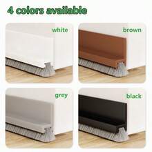 Guarnizione in silicone a spazzola per la base della porta. La base in silicone si adatta al profilo della parte inferiore della porta e i fini pennelli sono raggruppati come un morbido velluto a protezione. Impedisce l'ingresso di aria calda e fredda. - Multicolore - Visualizzare 2