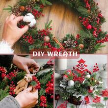 50 Artificial Pine Branches With Red Holly Berries And Cedar Needles, Can Be Used For Christmas Trees, Wreaths, Garlands DIY. Great For Holiday Home Decoration. Christmas Decorations, Home Decorations, Bouquets, Artificial Flowers, Garden Decorations, Fall Home Decorations, Plants Room Decor