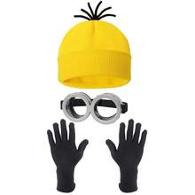 1/2Pcs/3Pcs/4Pcs Christmas And New Year Halloween Costume Accessories Adults Steampunk Goggles Glasses Yellow Beanie Hat Black Gloves For Men Women,For Halloween Cosplay Party,Fashion Cosplay Accessories - Multicolor - View 13