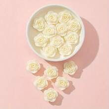 50Pcs 12mm Rose Flower Beads Loose Beads DIY Beads Jewelry Accessories Handmade Material - Apricot - View 1