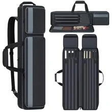 Pool Cue Case 4x5, Pool Cue Carrying Case Soft Padded Billiard Stick Bag With Multi-Pocket For 4 Butts And 5 Shafts, Pool Stick Case Cue Bag With Backpack-Straps For Pool Cues And Accessories - Black - View 1