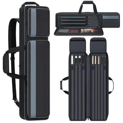Pool Cue Case 4x5, Pool Cue Carrying Case Soft Padded Billiard Stick Bag With Multi-Pocket For 4 Butts And 5 Shafts, Pool Stick Case Cue Bag With Backpack-Straps For Pool Cues And Accessories