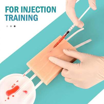 Y-Tube Skin Injection Module, Venous Injection Practice Module, Simulated Skin Injection Model, Medical Student & Nurse Phlebotomy Training Model, Y-Tube Venous Injection Practice Pad, Simulated Blood Vessel Skin Silicone Module, Simulated Human Body Surface Skin Module