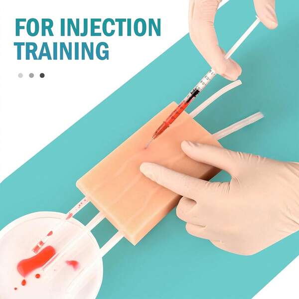 Y-Tube Skin Injection Module, Venous Injection Practice Module, Simulated Skin Injection Model, Medical Student & Nurse Phlebotomy Training Model, Y-Tube Venous Injection Practice Pad, Simulated Blood Vessel Skin Silicone Module, Simulated Human Body Surface Skin Module
