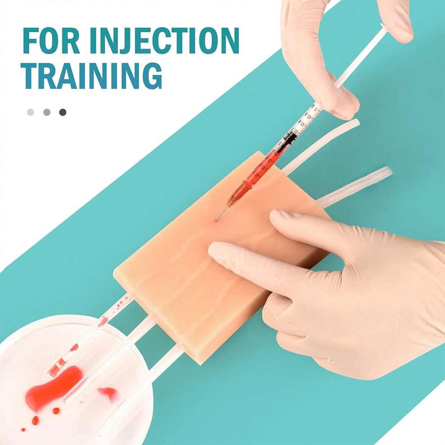 Y-Tube Skin Injection Module, Venous Injection Practice Module, Simulated Skin Injection Model, Medical Student & Nurse Phlebotomy Training Model, Y-Tube Venous Injection Practice Pad, Simulated Blood Vessel Skin Silicone Module, Simulated Human Body Surface Skin Module - Color - View 1