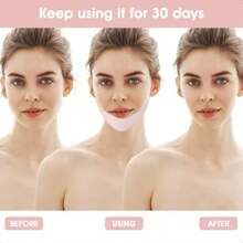 Double Chin Reducer Reusable V Line Face Lifting Chin Mask Chin Strap For Double Chin Face Lifting Belt Chin Lift Mask For Skin Tightening And Preventing Sagging Pink - 如圖 - 查看 5