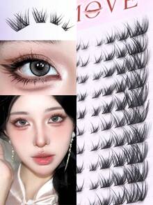 10 Rows Of Clustered False Eyelashes,80PCS Faux Mink Eyelash, Natura Look Eyelashes,Fox False Eyelashes,Make Your Eye Glamorous,For Beginners, Very Light And Reusable - C - Xem 6