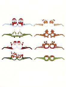 8Pcs Christmas Glasses Christmas Party Favors Supplies For Christmas, Christmas Accessories Christmas Photo Props Stocking Stuffers Glasses Party Frame Goody Bag Stuffers Home Decor Christmas Decorations Room Decor