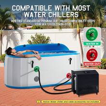 Portable Inflatable Ice Bath Tub For Athletes, Cold Plunge With Insulated Lid, Non-Slip Mat & Handles, Works With Water Chiller For Indoor/Outdoor Recovery - Oval - White - 210Gal - View 3