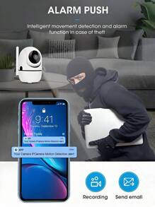 1080p 高清 2.4Ghz 智能家居安全摄像头 - 全天候彩色夜视、平移/倾斜/缩放、双向音频、带运动报警的宠物监视器 - 无线室内/室外安全摄像头 - 黑色 360 度无死角移动远程摄影监视器 - 彩色 - 查看 8