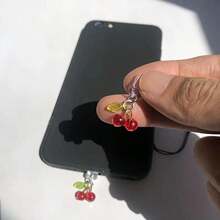 Cute Dust Plug Cherry Bell Mobile Phone Charging Hole Dust Plug Pendant Jewelry Plug Pendant High Sense. - Multicolor - View 7