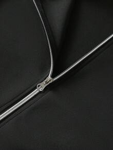 1pc Elegant Printed Pattern Business Casual Plus Size Men's Jacket/Coat, Big & Tall Menswear, Comfortable Fabric, Suitable For Golf, Tennis, Outdoor Travel, Leisure, Great Gift For Men - Black - View 3