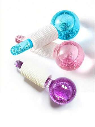 1 件/套面部按摩冰球 - 粉红石英水晶冰球面部按摩玻璃美容球、冰疗面部按摩球、水晶能量冰球面部和眼部按摩、家用冰锤、美容、护肤产品、水疗、自我护理、护肤工具、面部护理、美容师用品、按摩、面部按摩工具、面部滚轮、冰滚轮、冰滚轮面部