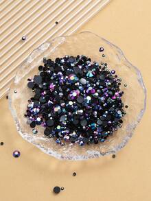 2MM-6MM, 5 Sizes Mix, 2000pcs/Pack, Non-HotFix, Multi Colors, Glue On Round Flatback Crystal Rhinestones Gems Jewelry Beads DIY Diamond Design Accessories Glitter Decal Decorations For Phone Cover,Clothes,Bag,Shoes, Handicraft Products.