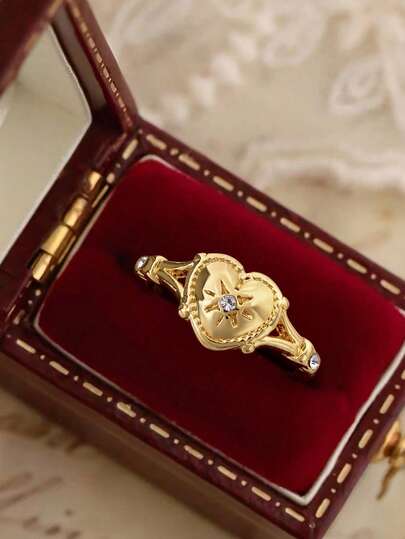 Stylever 1 peça de anel de prata esterlina 925 com estilo minimalista e coração para mulheres, decoração diária para viagens, acessório para festa, joias finas de alta qualidade para presente