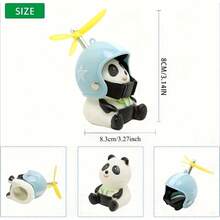 1pc Panda Rubber Motorcycle Handlebar Decoration With Rotating Helmet - Motorcycle And Bicycle Handlebar Accessories - one-size - View 6