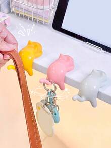 1/3 件可爱猫形桌边挂钩 - 适用于办公桌的线架收纳架、包包挂钩、钥匙扣、创意桌面手提包挂钩，适用于餐厅、咖啡馆、学校 | 装饰挂钩 | 桌面装饰 | 返校用品