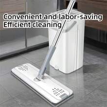 1 Set Mop Bucket Cleaning Kit, Includes Mop And Bucket With Replaceable Mop Pads, Self-Cleaning Mop, Wet & Dry Mop, Multi-Function Bucket, Suitable For Tile, Marble, Hardwood, Concrete Floor Cleaning, Reusable Mop Pads, Cleaning Tools - Multicolor - View 2