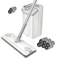 1 Set Mop Bucket Cleaning Kit, Includes Mop And Bucket With Replaceable Mop Pads, Self-Cleaning Mop, Wet & Dry Mop, Multi-Function Bucket, Suitable For Tile, Marble, Hardwood, Concrete Floor Cleaning, Reusable Mop Pads, Cleaning Tools - Multicolor - View 14