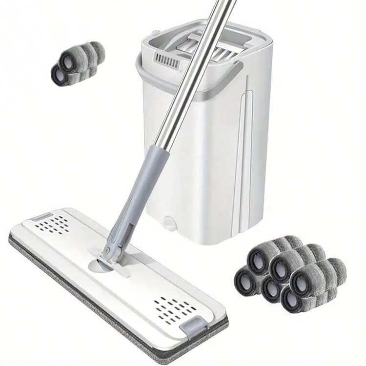1 Set Mop Bucket Cleaning Kit, Includes Mop And Bucket With Replaceable Mop Pads, Self-Cleaning Mop, Wet & Dry Mop, Multi-Function Bucket, Suitable For Tile, Marble, Hardwood, Concrete Floor Cleaning, Reusable Mop Pads, Cleaning Tools - Multicolor - View 13