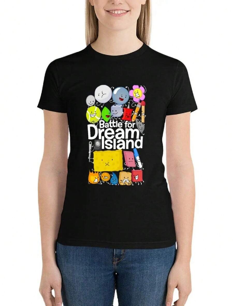 BFDI Poster Black Relaxed Fit Copy T-Shirt Graphics Blouse Plain T Shirts For Women - màu đen - Xem 1