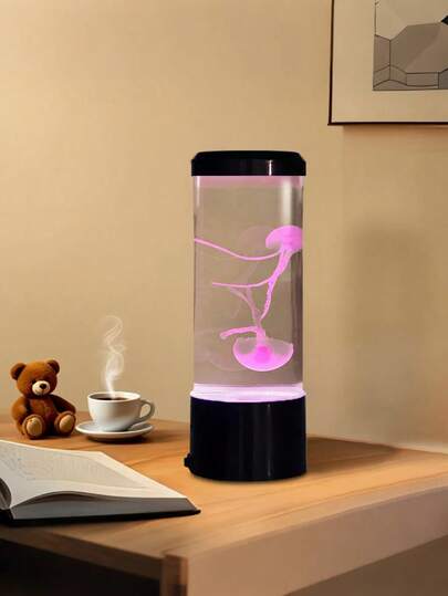 1pc 7-Color Jellyfish Lamp, Jellyfish Desk Light, Color Gradient, Bedside Lamp, LED Night Light, USB Powered Or Battery Operated, Suitable For Bedroom, Living Room, Dining Room, Study, Valentines Day Gift, Christmas Birthday Gift