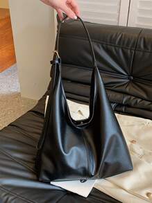 Fashionable Large Capacity Shoulder Bag For Women, Design Tote Bag - Black - View 7