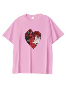 春夏女士新品：春夏 T 卹、春夏女士服裝、印花 T 卹、印花上衣、棉質上衣、高品質 T 卹、復古風、學院風、可愛風、都市風、Z 世代風格、千禧一代風格、Y2K 風格、朋克風、做舊風、極簡風、簡約風、休閒風、日常印花風、度假風格、有趣風格 - 淺桃紅 - 查看 2