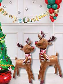 MECRLA 1 个圣诞装饰气球，4 种款式可供选择：圣诞老人、驯鹿、雪人、雪橇圣诞老人，适用于圣诞派对装饰、节日派对装饰和场景装饰 - 多種款式可選 - 查看 4