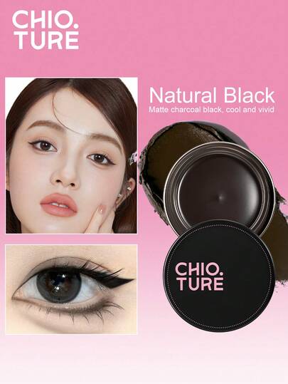 CHIOTURE Smooth Eyeliner Cream Richly Pigmented, Shapes In One Stroke, Waterproof Smudge-Proof And Non-Smudgy Long-Lasting Without Fading, Eyeliner Gel, Effortlessly Enlarges The Eyes
