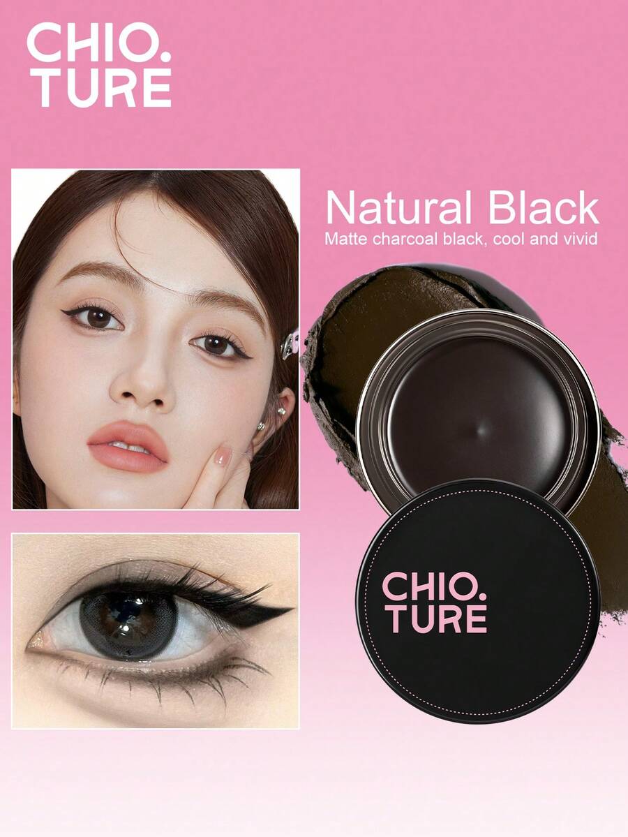 CHIOTURE Smooth Eyeliner Cream Richly Pigmented, Shapes In One Stroke, Waterproof Smudge-Proof And Non-Smudgy Long-Lasting Without Fading, Eyeliner Gel, Effortlessly Enlarges The Eyes - Natural Black - View 1