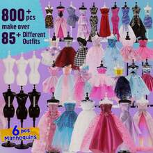 Fashion Designer Kit For Girls With 6 Mannequins - Arts And Crafts Kit- Sewing Kit For Girls Doll Accessories DIY Set Creativity DIY Arts & Crafts Toys With Mannequins Gift For 6-8 8-12 Year Old-Gifts For Teen Christmas Girls - Multicolor - View 3